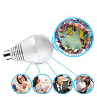 Cámara de Seguridad V9 V380 con Aplicación Inalámbrica, Detección de Movimiento Interior, Visión Nocturna, Bombilla de Luz, Mini Cámara Wifi para Uso Doméstico