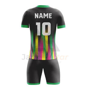 Maillots de football personnalisés de haute qualité à manches courtes, transfert thermique, 100% polyester, séchage rapide, extensible, uniformes d'équipe de football - Product Image 2