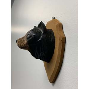 YEEYAYA intagliato a mano la testa di orso decorazione della parete di legno scultura per la casa regalo di natale presente da parete arte figurina in legno - Product Image 2