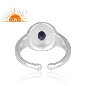 Handmade Design Fine Sterling Silver Natural Iolite Gemstone <b>Adjustable</b> <b>Ring</b> Jewelry Manufacturer - Product Image 4