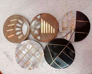 Posavasos cuadrados de madera y resina epoxi personalizados de alta calidad de nuevo diseño con juego de soporte, accesorios para el hogar y la cocina, posavasos, alfombrillas - Product Image 2