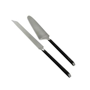 Most Selling Cake Decoration Stainless Steel Cake Knife and Server Set with Black Handles 2-Piece Non-Stick Cake Cutting Tools - Product Image 3