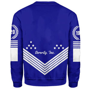 เสื้อสเวตเตอร์สวมหัวลายกรีกสีฟ้า & สีขาวชุดกีฬาแบบมีสไตล์สำหรับ3D เป็นพี่น้องและชมรมเสื้อผ้าถักสำหรับผู้ชายผู้หญิงฤดูหนาว - Product Image 2