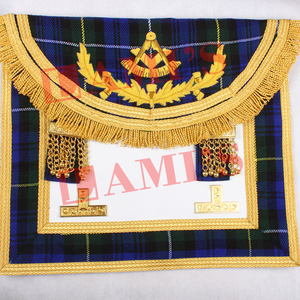 Customized Handmade Embroidery Bullion <b>Wire</b> Apron Masonic Regalia Past Masters Dress Apron - Product Image 1