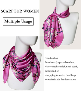 Designer <b>Silk</b> <b>Scarf</b> Custom Made OEM ODM Printed Plaid Solid Casual Floral Logo Foulard All Seasons - Product Image 2