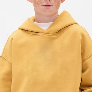 Sweat à capuche uni pour garçons, vente en gros et commandes en vrac, avec épaules tombantes et logo personnalisé, pour l'hiver, manches longues, 2026 - Product Image 2