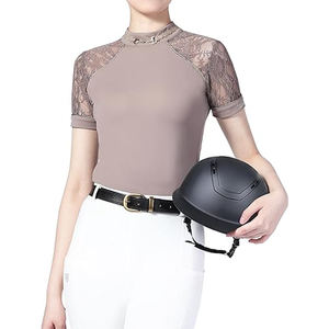 Chemise d'équitation à manches courtes pour femme avec fermeture éclair Style d'équitation moderne - Product Image 1