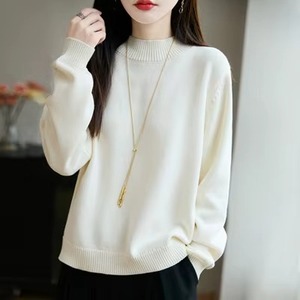 Spandex/Polyester femmes Anti-boulochage épais col roulé décontracté pull tricoté couleur unie pull coupe ample automne hiver nouveau - Product Image 6