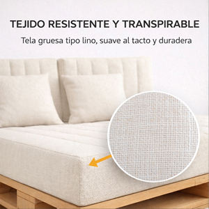 Ensemble de 4 coussins de palettes d'extérieur en tissu durable 120x80 + 120x50 cm pour canapé de jardin, 12 cm d'épaisseur, housse amovible, mobilier de patio - Product Image 6