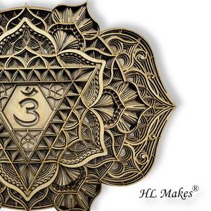 Om Mandala décoration murale en bois couleur bois naturel décoration murale en bois - Product Image 4