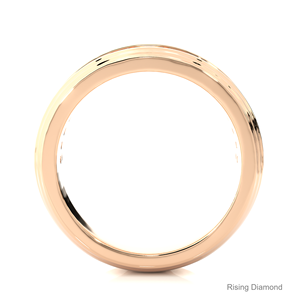 1.04 CTW Round Lab Grown Diamond Half Eternity Set CVD Wedding Band in <b>Rose</b> <b>Gold</b> for <b>Men</b> Anniversary Gift Band - Product Image 2
