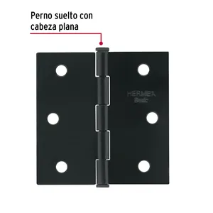 20 Count Basic 2-1/2 'quadrato cardine a perno industriale nero opaco testa piatta satinata finitura in lega di zinco e materiale in acciaio plastico
