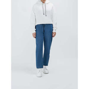 Pantalones Vaqueros LYNX Casual Mom Fit de Cintura Alta, Corte Ajustado, Estilo Bootcut con Decoración Desgastada, Lavables, Transpirables, Estilo Boyfriend - Product Image 1