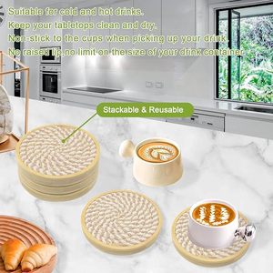 Best Theme Design Breaded Cotton Rope and Wooden <b>Table</b> <b>Coaster</b> Best for Parties and Other Functions Tableware Design <b>Coaster</b> - Product Image 6