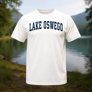 T-shirt premium blu navy vintage Lake Oswego Oregon per lo sport - Product Image 3