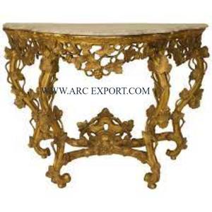 Table console de meubles design fantaisie avec base en métal plaqué or Table console de meubles nouveau look antique admirable d'Inde - Product Image 5