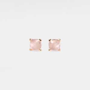 Dainty <b>Rose</b> Quartz <b>Earrings</b> Tiny Small Pink Quartz <b>Stud</b> 925 Sterling Silver 14K <b>Gold</b> Plated Friendship Jewelry Gift - Product Image 5