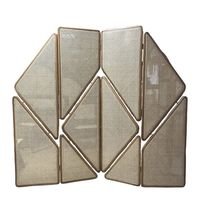 Paravent en bois avec dessus incurvé, écran de confidentialité pliable pour bureau, séparateur moderne, séparateur décoratif en bois