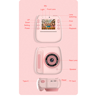 Çocuklar için Anında Baskı Mini Kamera Oyuncak Fotoğraf Yazıcısı 48MP 1080p Video 2.4'' Ekran MOS CMOS Sensör 1200mAh Pil