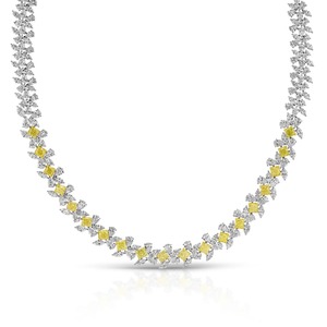 Collar de Diamantes de Corte Fantasía Cultivados en Laboratorio de Lujo, Oro Blanco y Amarillo de 18K, Certificado IGI, Corte Cojín, Pera, Marquesa, VVS2, 60.27ct, para Mujer - Product Image 2