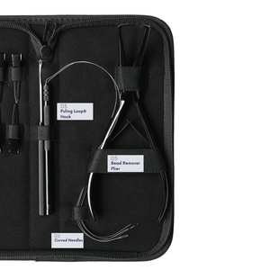Kit d'outils pour extensions de cheveux en micro-perles de salon, pinces pour extensions de cheveux, crochet pour boucles, enfileur, séparateur de cheveux pour les doigts, aiguilles à coudre et clips - Product Image 4