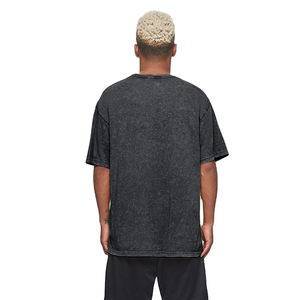 Camiseta Extra Grande de Algodón 100% Vintage con Lavado Ácido para Hombre, 250 GSM, Transpirable, Antiarrugas, OEM, Camiseta Gruesa Lavada - Product Image 2