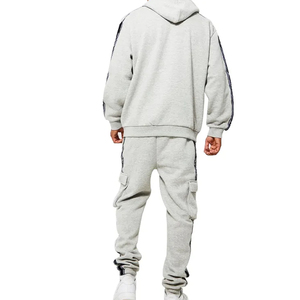 Dessin élastique à capuche Jogger Sweatsuits Hip Hop Plus Size Hoodie Tracksuit Pants 2 Piece Custom Logo Baggy Tracksuit For Men - Product Image 6