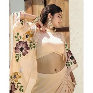 Conjunto de Falda Beige para Mujer Janya, Temporada Primavera Verano, Pantalones Cortos hasta el Tobillo, Logotipo Personalizado, Seda Chinon de Alta Calidad, Suministro ODM - Product Image 6