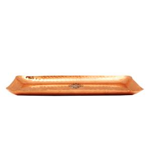 IndianArtVilla Plateau rectangulaire en cuivre pur martelé-Vaisselle de service pour la maison, l'hôtel et le restaurant - Product Image 2