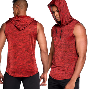 Peso ligero Fitness gimnasio sin costuras culturismo entrenamiento Fitness sin mangas hombres algodón sin mangas pulóver sudaderas con capucha - Product Image 6