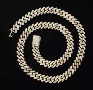Cadena cubana con colgante de diamante de moissanita VVS1 de oro blanco de 14 quilates y Plata de Ley 925 de tacto alto de lujo para hombre - Product Image 1