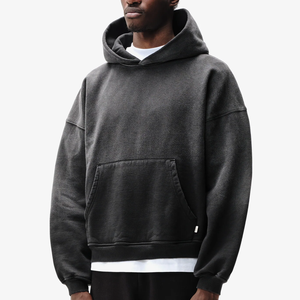 Vintage épais poids lourd personnalisé recadrée pierre lavage sans chaîne en détresse peinture éclaboussures Sunfaded Hoodies Haus Industries - Product Image 4