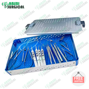 Instrumento oftálmico de cataratas de acero inoxidable, juego de cataratas oftálmicas con caja de esterilización CE ISO aprobado por Hasni Surgical - Product Image 4