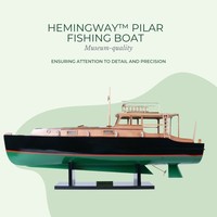 Hemingway Pilar Holz-Dekorationsboot 73cm 2,9kg Outdoor Anpassbare Kapazität Vietnam-Herkunft Modell B198