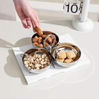 Ensemble de trois bols en métal écologiques de style européen, plateau à thé personnalisé, table basse pour la maison, plateau à fruits pour les fêtes