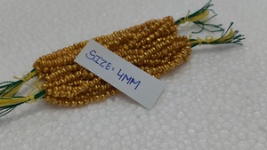 Cuentas de Vidrio Metálicas Doradas Hechas a Mano de 4mm, para Diseñadores y Artesanos, Pulseras, Collares, Adornos Festivos, Caja Conifer - Product Image 3