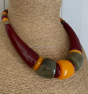 Collar corto de diseño americano para mujer, joyería de moda, cuentas de resina, perlas de Color naranja para ropa de fiesta de boda y todas las ocasiones - Product Image 5