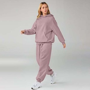 Anti-odor Silk Screen Printing Hooded Casual <b>Tracksuit</b> <b>Women's</b> Sportswear Training Jogging Wear 2pcs Sets Winter Regular Suits - Product Image 5