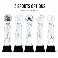 Trophée en cristal de haute qualité personnalisé pour le basketball, le football et les sports, pour les souvenirs en cristal