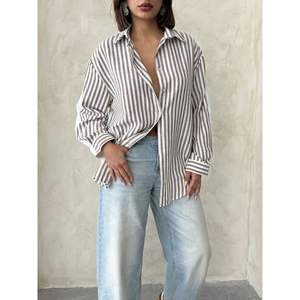 Women's Striped <b>Linen</b> <b>Shirt</b> Elegant and Comfortable Blouse - Product Image 3