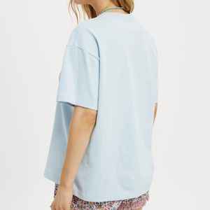 Camiseta 300g de algodón 100% de alta calidad, hombro caído, peso pesado, logotipo de marca personalizado, estampado de hojaldre, camisetas de gran tamaño en blanco para hombres y mujeres - Product Image 5