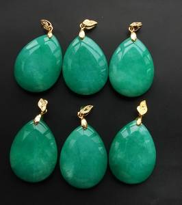 Serene <b>Charm</b> Emerald Green Jade <b>Heart</b> Teardrop Pendant Sterling Silver Natural Polished Gemstone IGI Certified Elegance - Product Image 5