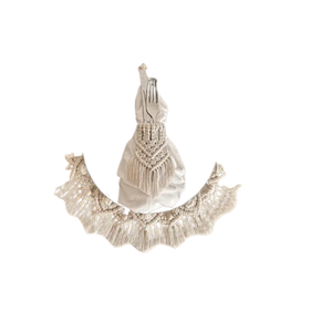 การออกแบบที่ดี Macrame ชุดแหวนผ้าเช็ดปาก 6 Boho มือถักผู้ถือผ้าเช็ดปากผ้าฝ้าย Macrame สําหรับงานแต่งงานและบ้าน - Product Image 3