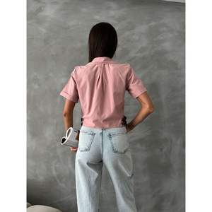 Blusas y Camisas Rosa Palo para Mujer Topshow con Detalle de Cinturón - Venta al Por Mayor - Product Image 1