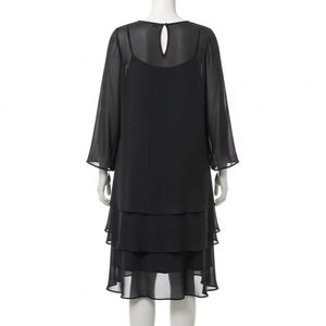 Vestido de Talla Grande con Capa Transparente, Poliéster Transpirable, Elegante, Holgado, para Fiestas Nocturnas, Estilo Cómodo para Mujer - Product Image 2
