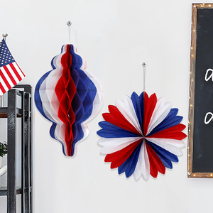 Union <span class=keywords><strong>Jack</strong></span> Queens Jubilee Party Nid d'abeille Rouge Blanc Bleu Boules Décoration 4 juillet Décorations de fenêtre de fête - Product Image 2