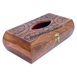 Luxury <b>Carved</b> Design <b>Wooden</b> Tissue <b>Box</b> Cover Highest Selling Product for Adding Charm to Any Room Setting Polished Technique - Product Image 4