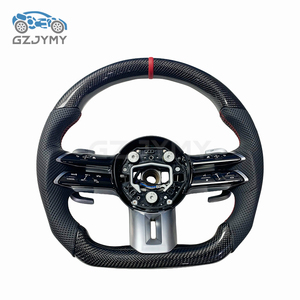 Volante de Cuero Perforado con Fibra de Carbono y Franja Roja <span class=keywords><strong>para</strong></span> Mercedes-AMG W213/W205/W176/W177/W222/X253/C253/W907/W906 Racing - Product Image 3