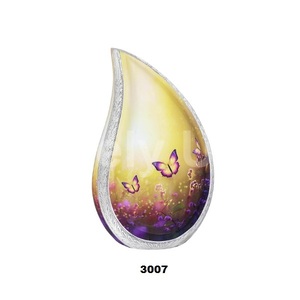 โกศใส่ศพรูปผีเสื้อสีเหลืองและสีม่วงลาเวนเดอร์สำหรับผู้ใหญ่ขี้เถ้ามนุษย์แถมถุงกำมะหยี่ฟรี - Product Image 1