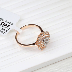 Bijoux fins bague 14k or Rose naturel brillant coupe ronde diamant à la main ensemble de broches en forme de fleur bague pour femmes pour la vente en gros - Product Image 1